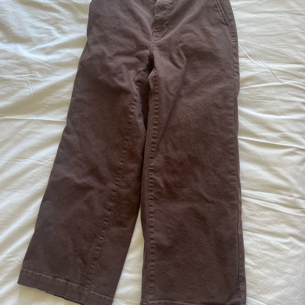 Oak + Fort Brown Wide Leg Jeans